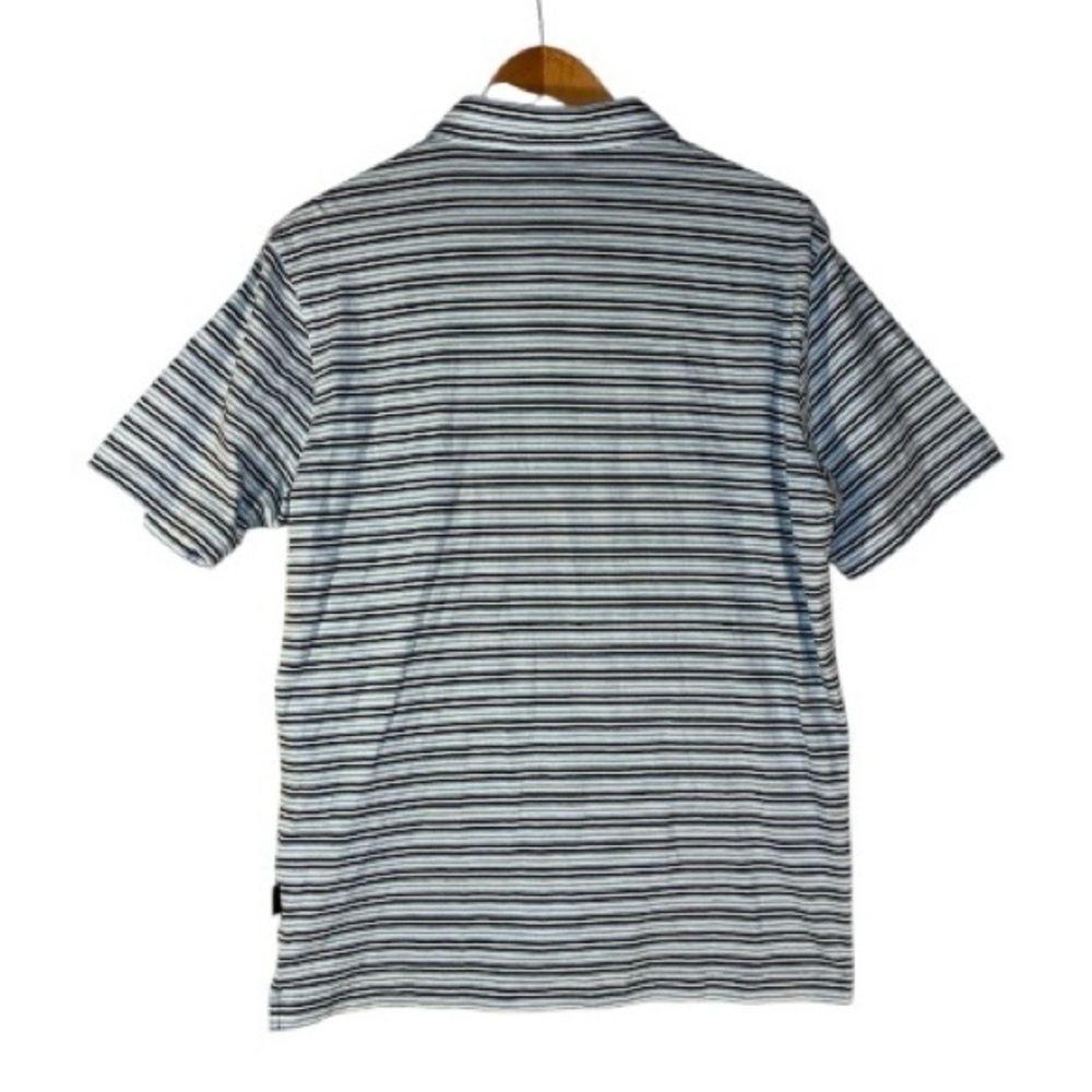 Patagonia Polo Shirt Mens Medium Short Sleeve Organic Cotton Preppy Striped - Picture 2 of 7